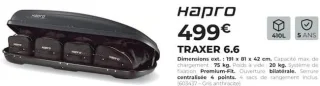 Hapro TRAXER 6.6 Coffre de toit