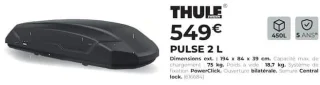 Coffre de toit Thule PULSE 2 L