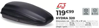 Coffre de toit G3 HYDRA 320