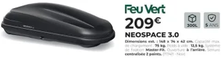 Coffre de toit Feu Vert NEOSPACE 3.0