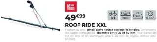 Porte-vélo de toit Mont Blanc Roof Ride XXL