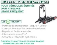 Porte-vélo plateforme sur attelage