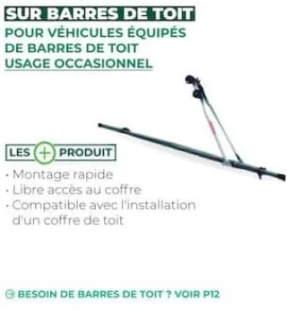 Porte-vélo sur barres de toit