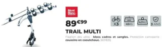 Porte-vélos de coffre Mont Blanc Trail Multi