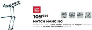 Porte-vélos de coffre Mont Blanc Hatch Hanging