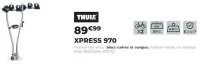 Porte-vélos suspendu sur attelage Thule XPRESS 970