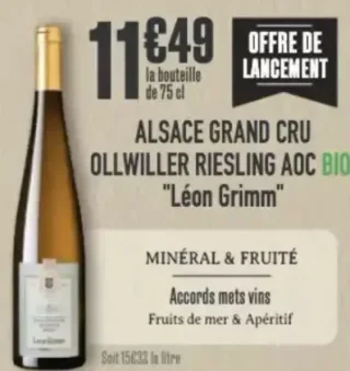 Alsace Grand Cru Ollwiller Riesling AOC Bio Léon Grimm