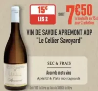 Vin de Savoie Apremont AOP Le Cellier Savoyard