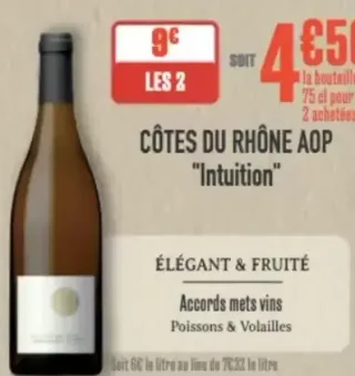 Côtes du Rhône AOP Intuition Blanc