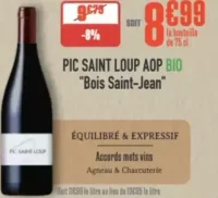 Pic Saint Loup AOP Bio "Bois Saint-Jean" Vin rouge