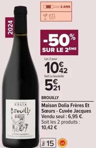 Brouilly Maison Dolia Frères Et Sœurs - Cuvée Jacques