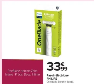 Rasoir électrique PHILIPS One Blade Blanche, 1 unité.