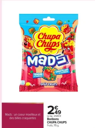 Bonbons CHUPA CHUPS Mads Fruits