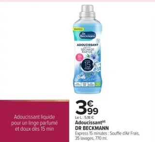 Adoucissant Dr Beckmann Express 15 minutes : Souffle d'Air Frais