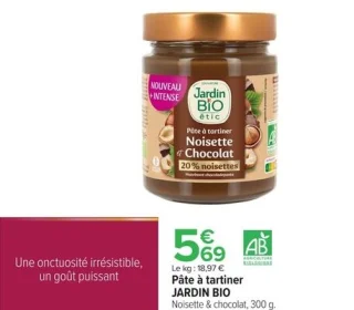 Pâte à tartiner JARDIN BiO étic Noisette & chocolat