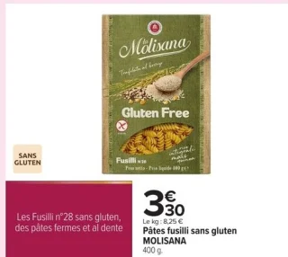 Pâtes fusilli sans gluten MOLISANA
