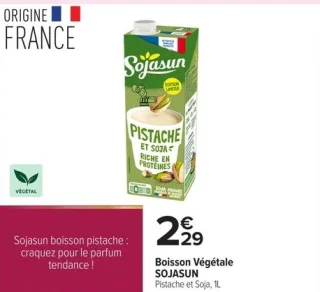 Boisson Végétale SOJASUN Pistache et Soja