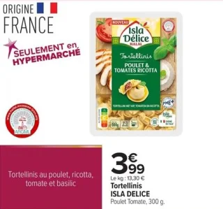 Tortellinis ISLA DELICE Poulet Tomate
