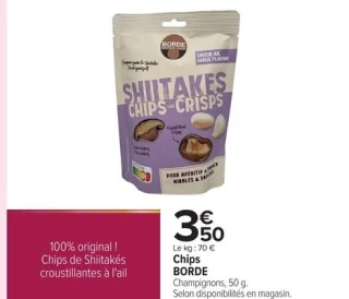 Borde Chips de Shiitakés croustillantes à l'ail