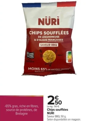 Chips soufflées Saveur BBQ NURI
