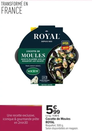 Cocotte de Moules Roquefort ROYAL