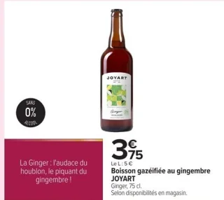 Boisson gazéifiée au gingembre JOYART