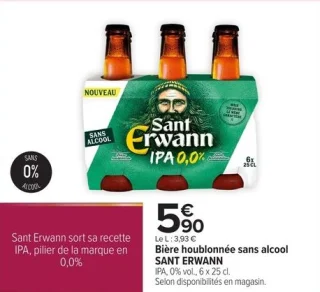 Bière houblonnée sans alcool SANT ERWANN