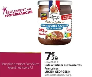 Pâte à tartiner aux Noisettes Françaises LUCIEN GEORGELIN