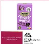 Crunchy Muesli protein HOLIE'S Chocolat