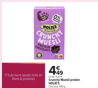Crunchy Muesli protein HOLIE'S Chocolat