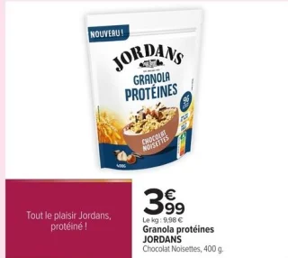Granola protéines JORDANS Chocolat Noisettes