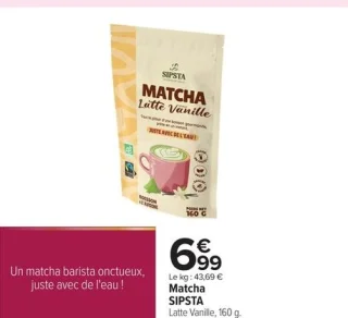 Matcha SIPSTA Latte Vanille, 160 g
