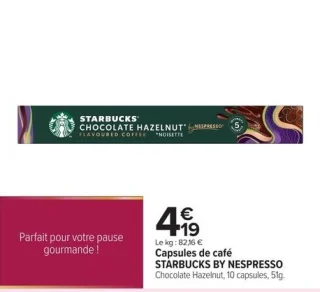 Capsules de café STARBUCKS BY NESPRESSO Chocolate Hazelnut