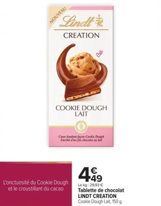Tablette de chocolat LINDT CREATION Cookie Dough Lait