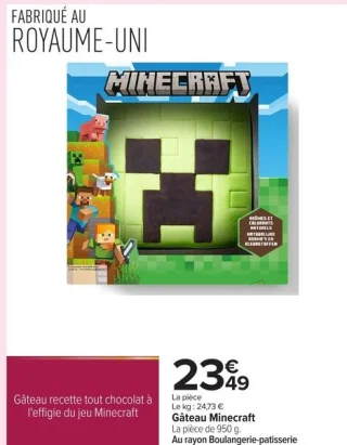 Gâteau Minecraft