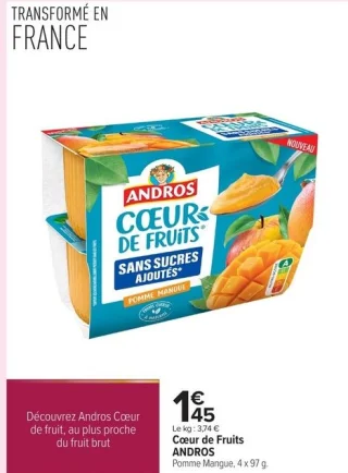 Coeur de Fruits ANDROS Pomme Mangue