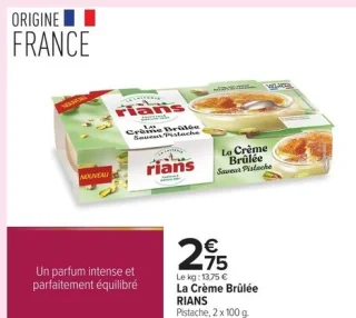 La Crème Brûlée RIANS Pistache