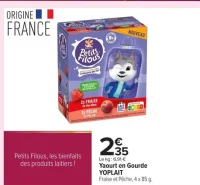 Yaourt en Gourde YOPLAIT Fraise et Pêche