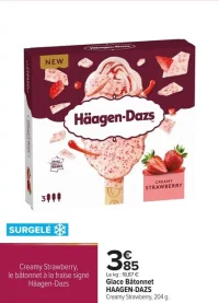 Glace Bâtonnet HAAGEN-DAZS Creamy Strawberry