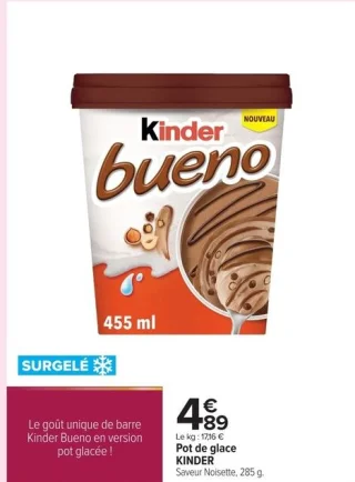 Pot de glace KINDER Saveur Noisette