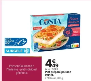 Plat préparé poisson COSTA à l'italienne