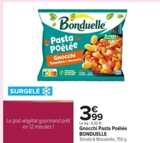 Gnocchi Pasta Poêlée BONDUELLE Tomate & Mozzarella