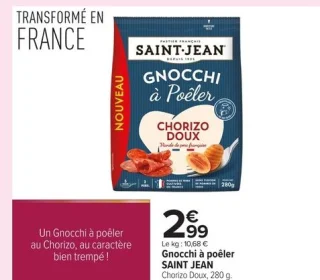 Gnocchi à poêler SAINT JEAN Chorizo Doux