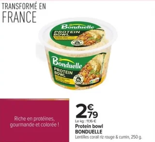Protein bowl BONDUELLE Lentilles corail riz rouge & cumin