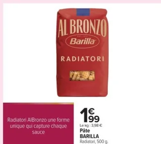Pâte BARILLA Radiatori 500 g.