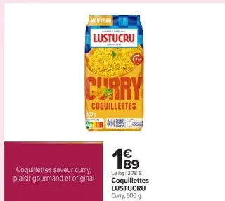Coquillettes Curry LUSTUCRU 500 g.