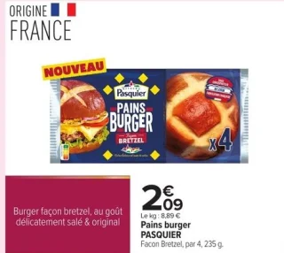 Pains burger Pasquier Façon Bretzel
