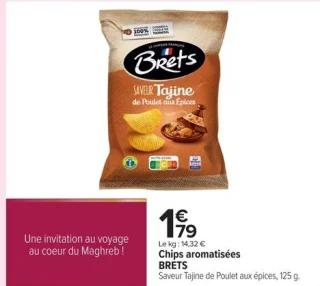 Chips aromatisées BRETS Saveur Tajine de Poulet aux épices