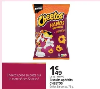 Biscuits apéritifs CHEETOS Griffes Barbecue