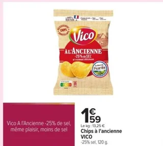 Chips à l'ancienne VICO -25% sel